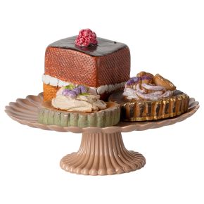 Maileg doll accessories mini cake and cake stand set multicolored