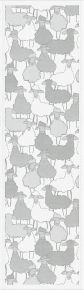Ekelund Animals sheep family table runner (oeko-tex) 35x120 cm light grey, white
