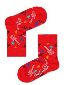 Happy Socks Unisex Kids socks Gitarre red