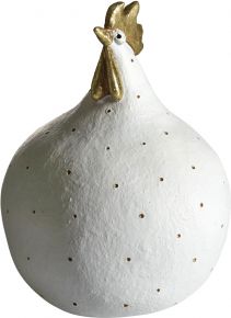 Nääsgränsgården Glamour Easter chicken height 13 cm white, gold