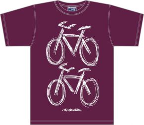 Bo Bendixen Unisex T-Shirt burgundy 2 Bicycles