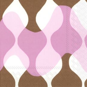 Marimekko Lokki (Seagull) paper napkin 33x33 cm 20 pcs light brown, rose, white