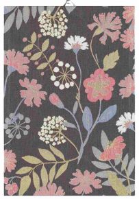 Ekelund Summer flower season tea towel (oeko-tex) 35x50 cm black, multicolored