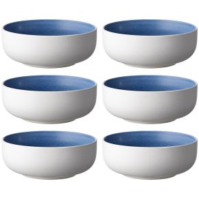 Studio Round North bowl Ø 15 cm matt white, matt coloured river 6 pcs