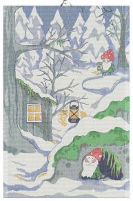 Ekelund Christmas & Winter The Cottage tea towel (oeko-tex) 40x60 cm grey, white, green, red