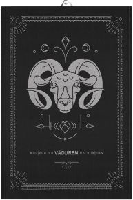 Ekeklund Zodiac Signs Aries tea towel (eco-tex) 48x70 cm black, grey