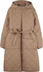 Makia Clothing Ladies quilted Coat with adjustable Hoodie & Belt Aura