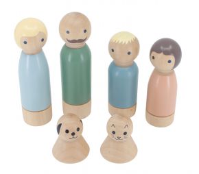Sebra dolls f. Dollhouse 6 pcs. Wood