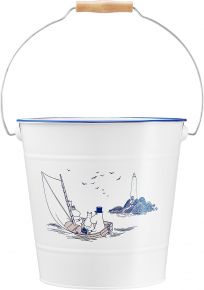Muurla Moomins sailor bucket height 26 cm Ø 28 cm 10 l steel white, blue