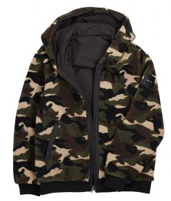 Makia Clothing Men reversible jacket camouflage / black Dual