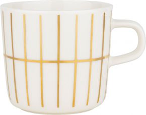 Marimekko Tiiliskivi (brick) Oiva cup 0.2 l cream white, gold
