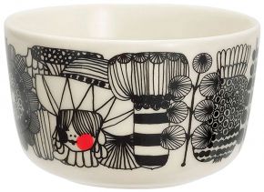 Marimekko Siirtolapuutarha (colonial garden) Oiva bowl 0.25 l black, cream whi