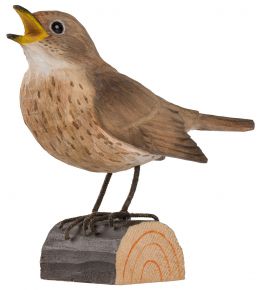 Wildlife Garden DecoBird Thrush Nightingale hand carved