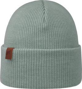 Superyellow Unisex wool beanie (merino wool) lined with cotton (eco-tex) with faux leather patch Ina