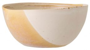 Bloomingville April bowl stoneware Ø 26 cm 3.5 l yellow, cream white