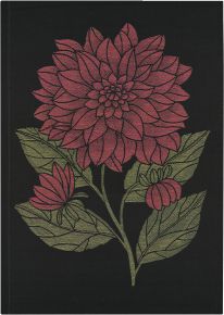 Ekelund Summer dahlia doekorative tea towel (oeko-tex) black, red