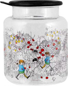 Muurla Pippi Longstocking Home Tin with silicone lid 2 l clear, multicolored