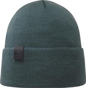 Superyellow Unisex woollen beanie (merino - oeko-tex) with suede Leather Patch with Bear Otso