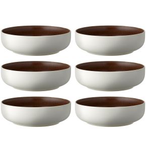 Studio Round North bowl Ø 19 cm matt white, matt coloured bark 6 pcs