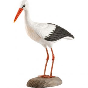 Wildlife Garden Decobird white stork hand carved