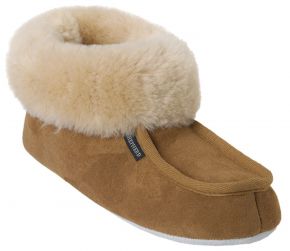 Shepherd of Sweden Ladies slipper Moa chestnut leather sole