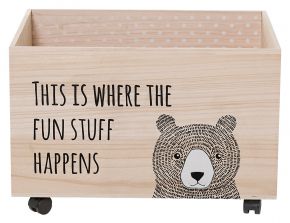 Bloomingville Kesa Aufbewahrungsbox mit Rädern Höhe 40 cm Länge 60 cm Tiefe 45 cm natur