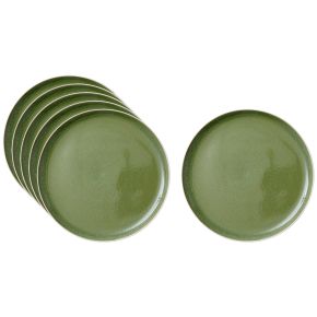 Studio Round North plate Ø 27 cm matt white, glossy coloured moss 6 pcs