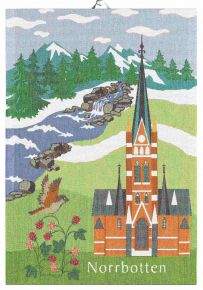 Ekelund Swedish Provinces Norrbotten tea towel (oeko-tex) 35x50 cm green, multicolored