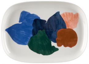 Marimekko Pyykki (laundry) Oiva dish 23x32 cm cream, light blue, dark blue, green, brown, orange