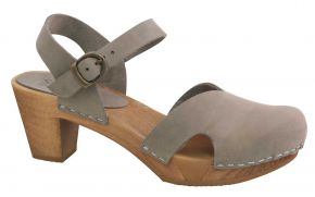 Sanita Ladies sandals wood Matrix-Square with flex sole