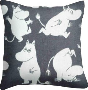 Ekelund Moomin Joy cushion cover (eco-tex) 40x40 cm black, white