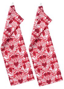 Klippan Winter Bird tea towel (eco-tex) 46x70 cm 2 pcs red, white