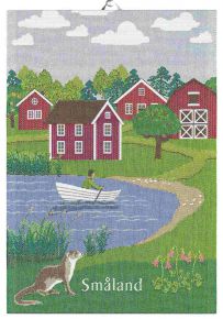 Ekelund Swedish Provinces Småland tea towel (eco-tex) 35x50 cm green, multicolored