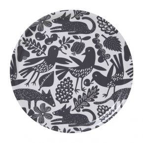 Bengt & Lotta Peace tray Ø 38 cm dark grey, white