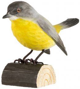 Wildlife Garden Decobird eastern yellow robin hand carved