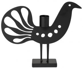 Bengt & Lotta Meander Bird candlestick height 17 cm black