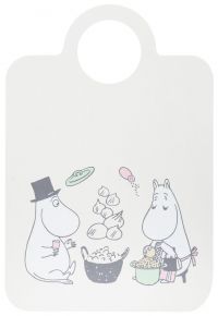 Muurla Moomins Bon Appetit cuting board / serving board 21x31 cm with 2 motifs grey, multicolored