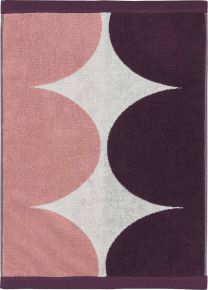 Marimekko Härkä (bull) hand towel 50x70 cm powder, wine red, cream