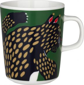 Marimekko Ilves (lynx) Oiva cup / mug 0.25 l cream white, green