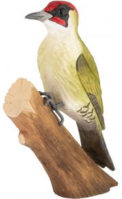 Wildlife Garden DecoBird green woodpecker hand carved