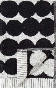 Marimekko Räsymatto guest towel 30x50 cm white, black