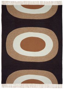 Marimekko Melooni (melon) cotton blanket 130x170 cm brown, off white, dark blue