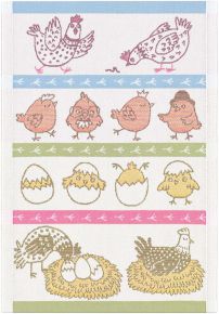 Ekelund Easter chicken family tea towel (oeko-tex) 35x50 cm multicolored