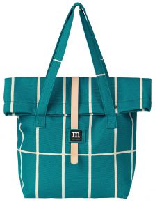 Marimekko Tiiliskivi (brick) picnic bag petrol, beige