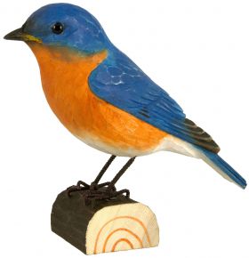 Wildlife Garden Decobird eastern bluebird hand carved