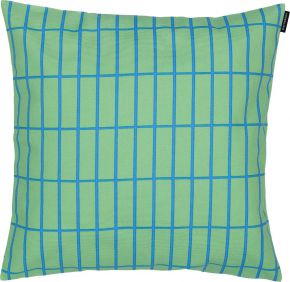 Marimekko Tiiliskivi (brick) cushion cover 40x40 cm light green, blue