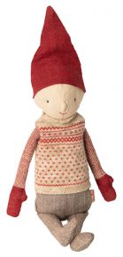 Maileg winter friends Pixy / elf boy height 32 cm sweater / red cap