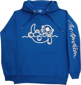 Bo Bendixen unisex hooded sweatshirt fleece (oeko-tex) printed otter light cobalt blue