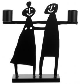 Bengt & Lotta Couple candlestick height 10.5 cm black