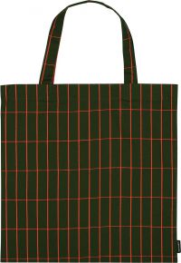 Marimekko Tiiliskivi (Brick) Tote Bag dark green, red